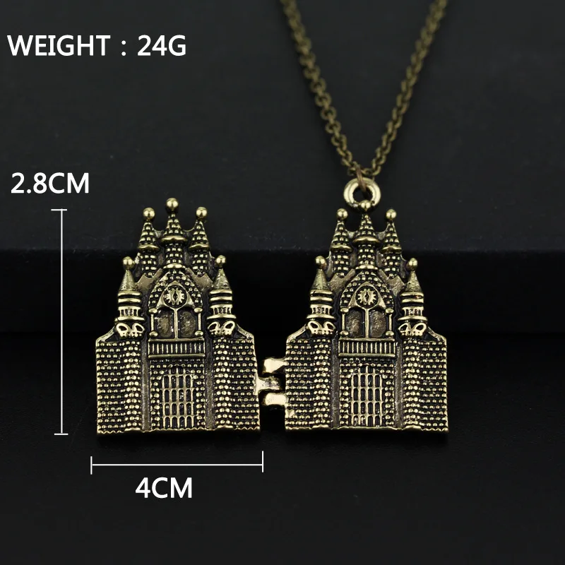 ZXMJ Harried Хогвартс, школьный волшебный замок, ожерелье, горшки, 3D, винтажный медальон для влюбленных, строительные ожерелья, подвеска для мужчин, ювелирные изделия