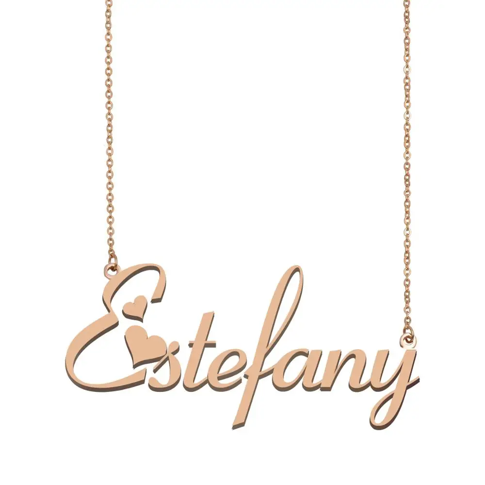 

Estefany Name Necklace Custom Nameplate Pendant for Women Girls Best Friends Birthday Wedding Christmas Mother Days Gift
