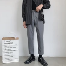 Мужские повседневные брюки осень и зима новые Драповые брюки прямые повседневные девять брюки молодых людей модная мужская одежда