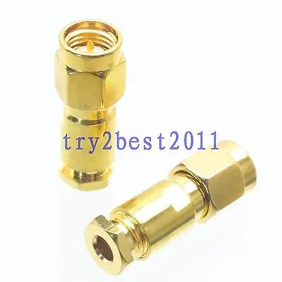 

DHL/EMS 50 Sets 1pce Connector SMA plug pin clamp RG174 RG316 LMR100 RF COAXIAL straight -C1