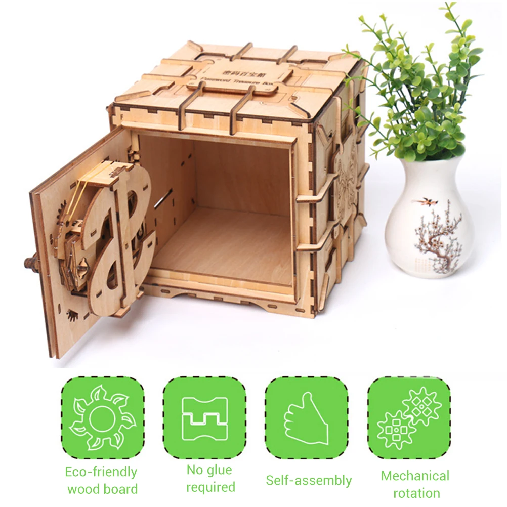Творческий DIY 3D Коробка С Сокровищами календарь деревянная головоломка игра сборка игрушка подарок для детей подростков взрослых механическая передача