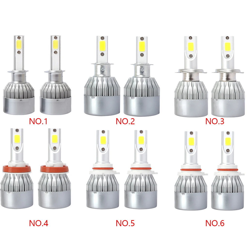 1 пара H1/H3/H7/H11/9005/9006 супер яркий светодиодный Автомобильная фара лампы для фар 36W 8000K дальнего света