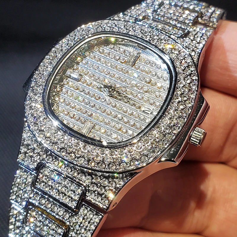 Мужские кварцевые часы с серебряным покрытием из нержавеющей стали | Наручные