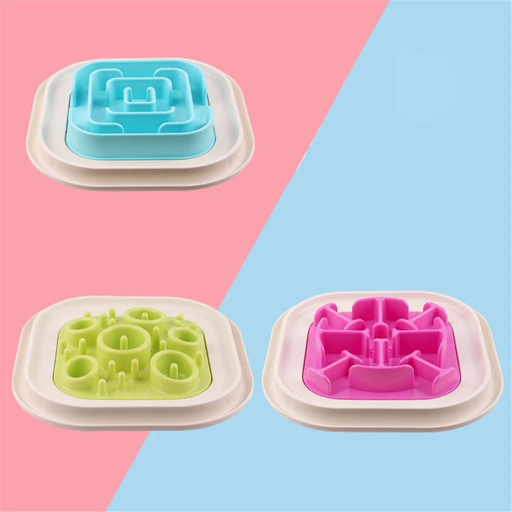 

Dog Slow Feeder Plastic Pet Feeding Food Bowl Puppy Cat Non Slip Slow Down Eating Dishes Prevent Obesity Dogs Supplies