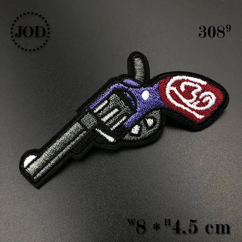 gun Кот Rip Dip вышитые нашивки для костюмы гладить на заплатка для одежды гладильная DIY аппликация шить наклейки тканевые нашивки супер@ 20 - Цвет: gun