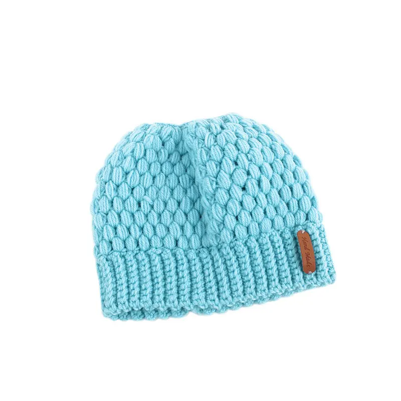 Женская Шапка-бини с хвостиком, Зимняя Теплая Лыжная Шапка, вязаная шапочка с хвостом, модная повседневная женская спортивная эластичная мягкая спортивная шапка - Цвет: B
