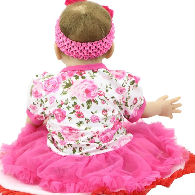 Девочка bebe Кукла reborn menina de silicone menina 55 см куклы reborn коричневые глаза реалистичные игрушки для младенцев bebe подарок boneca