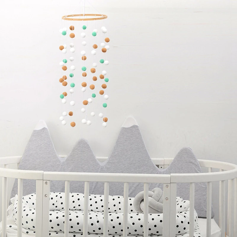 Baby Rattles Nordic Wind Chime Bed Bell Room Decoration Photography Props Wooden Rattle Mobile Activity Play Gym Baby Toys
