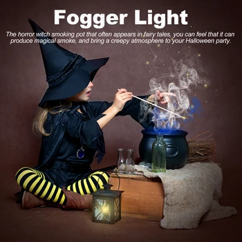 

Mist Maker with Pot 12 LED Fogger Water Fountain Pond Fog Machine Atomizer Air Humidifier Mini Size Perfect for Halloween