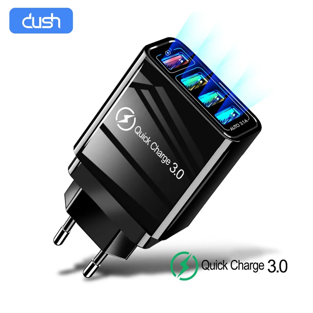 Сетевое зарядное устройство DUSH с 4 USB-портами и поддержкой быстрой зарядки 48 Вт |