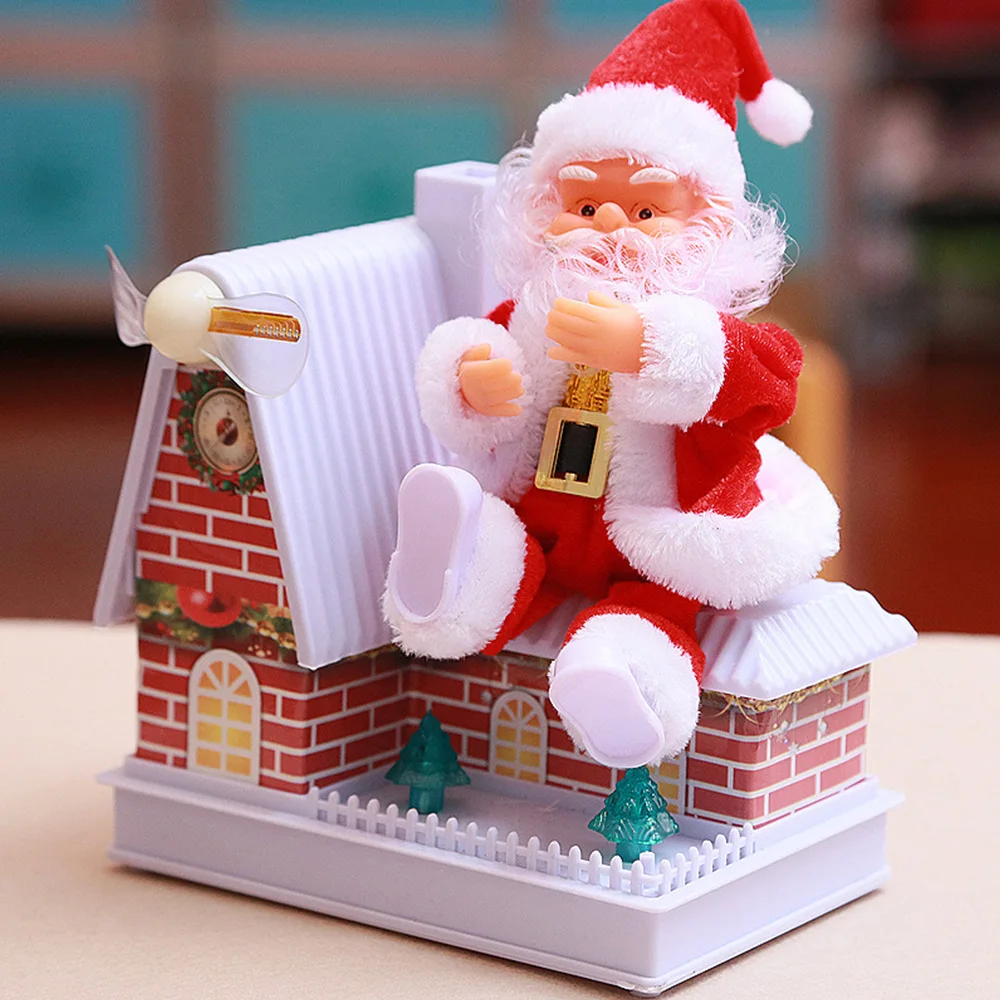 Рождественская игрушка электрический Санта-Клаус светящаяся ветряная мельница дом игрушка Новогодний подарок для детей игрушка Рождественское украшение светящаяся музыка