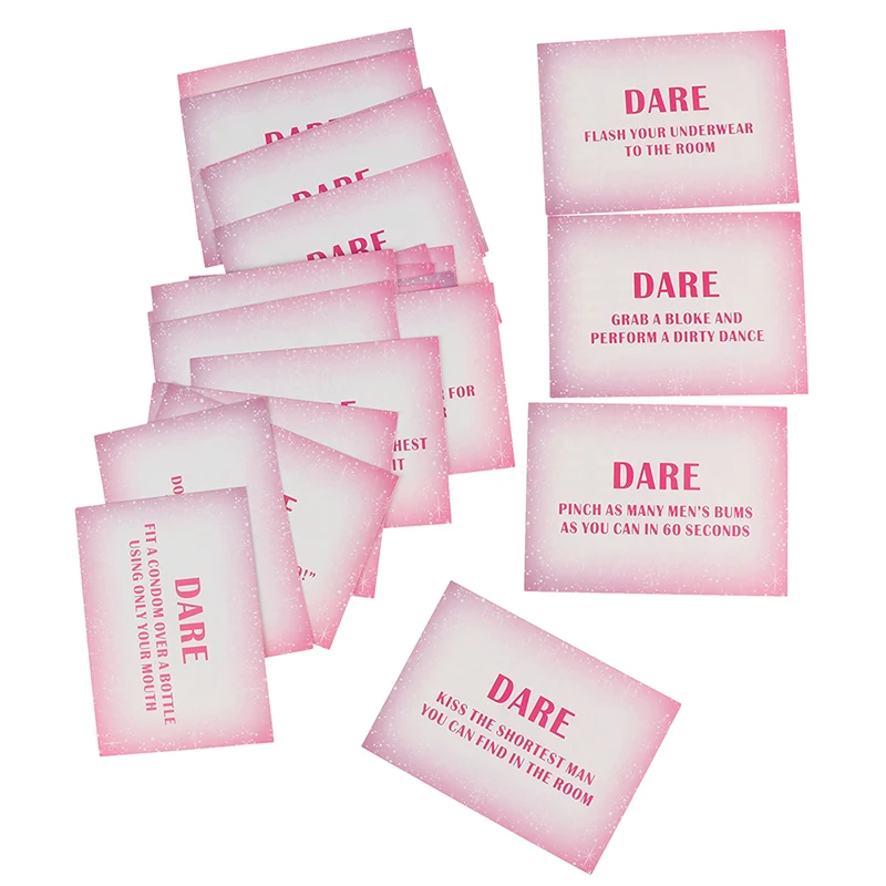 24 pcs/Set Hen Party Night Dare Card Dare To Do Cards Bachelorette Party Girls Night Out Party Prop Game Decorations Accessories