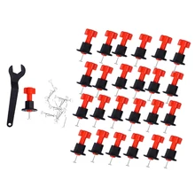 25 шт. система выравнивания плитки комплект выравниватель плитки разделитель т стены пол инструмент, пластик+ нержавеющая сталь