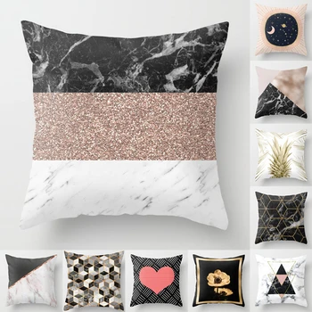 

Fashion Geometry Golden Decorative Pillowcases Soft for Sofa Car Living Room Bed Home Decor Pillowcase Cushion Cover