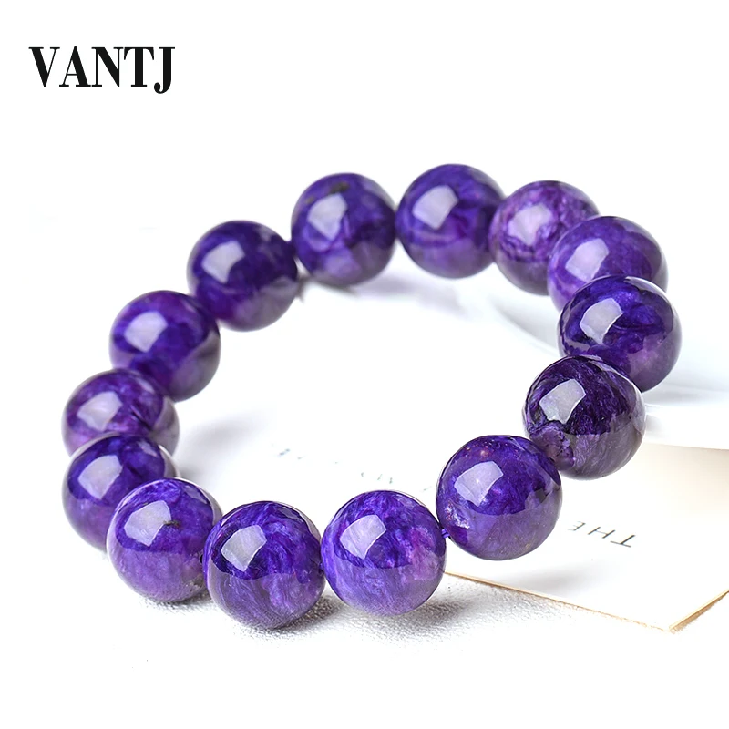 VANTJ классический элегантный Природный чароит браслет Fine Jewelry Banglr для женщин Femme леди свадьба Engagment вечерние подарочная коробка