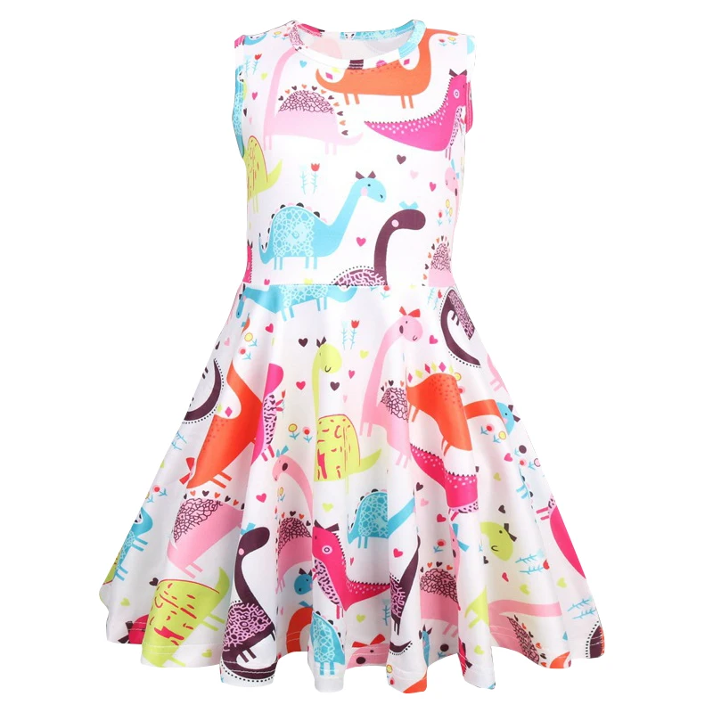 

Jurassic Century Little Girls Casual Dinosaur Dress Sleeveless Dinosaur Printing Pageant Dress Girls Clothing Kids Dress