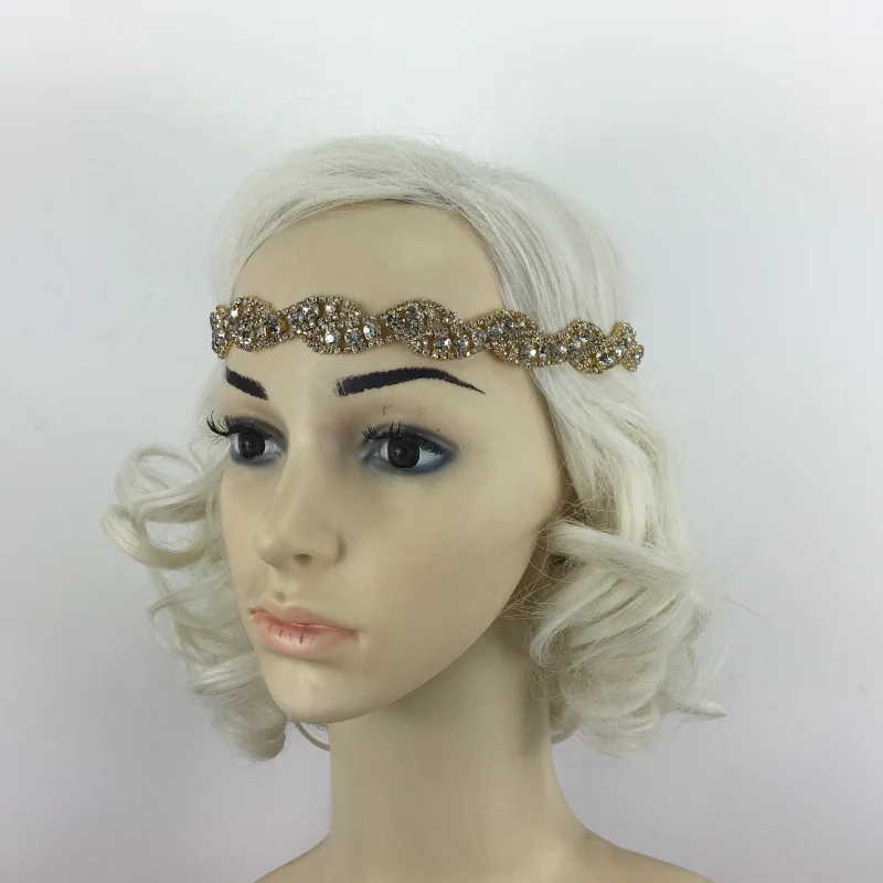Женский цветочный блестящий кристалл Bling невесты свадебная вечеринка повязка на голову лента для волос для вечерние