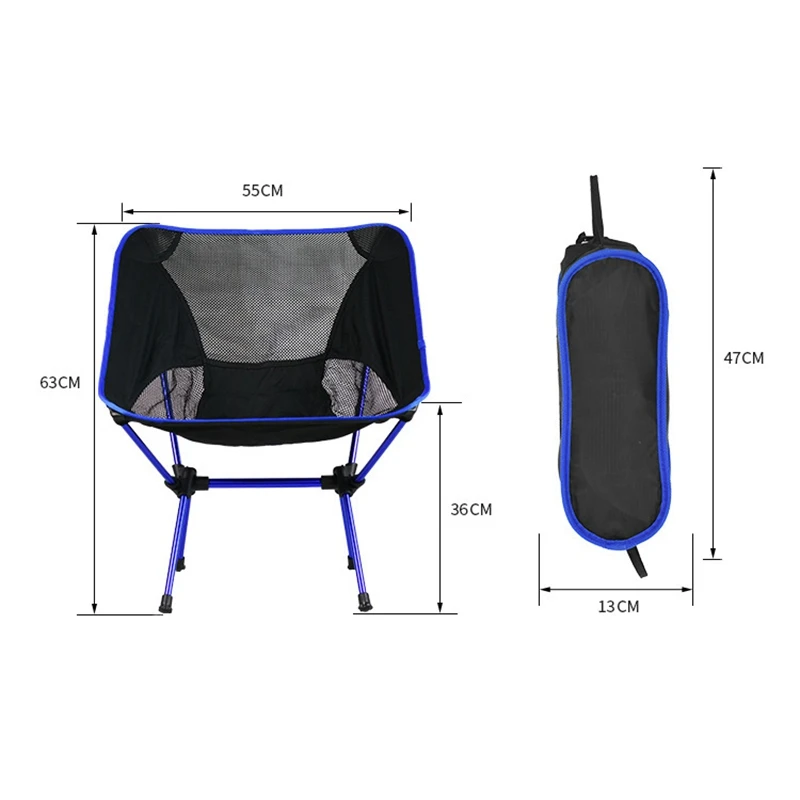  Outdoor Moon Beach Chair Portable Folding Chair Ultra Light Aluminum Fishing Chair Camping Folding 