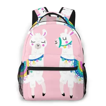 

OLN Backpack Women Shoulder Bag For Teenage Girls Cute Two Llama Bagpack Female Ladies School Backpack