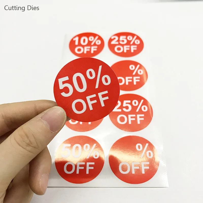 25 шт./лот клейкая этикетка со скидкой круглая лента для одежды скидка 50% наклейка