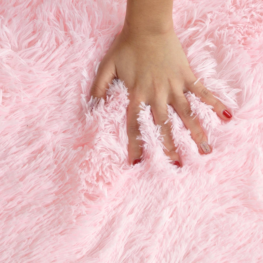 Fluffy Round Rug Carpets for Living Room Decor Faux Fur Rugs Kids Room Long Plush Rugs for Bedroom Shaggy Area Rug Modern Rugs 2