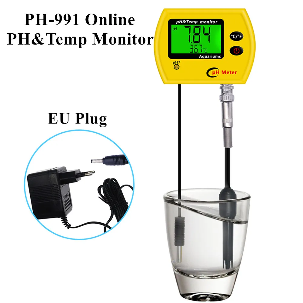 PH-991Online PH&ampTemp Monitor Digital PH Meter Electrode Analyzer Acidimeter Aquarium Hydroponics Drinking Water Quality | Инструменты
