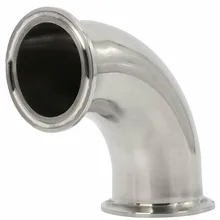 2 Inch Sanitary Ferrule Elbow 90 Degree Pipe Fitting Stainless Steel 304 Three Clamp Pipe Outer Diameter Sanitary Ferrule Elbow