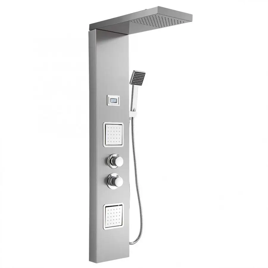 

304 Stainless Steel Shower Panel Bathroom Rain Faucet with LCD Display Shower Panel