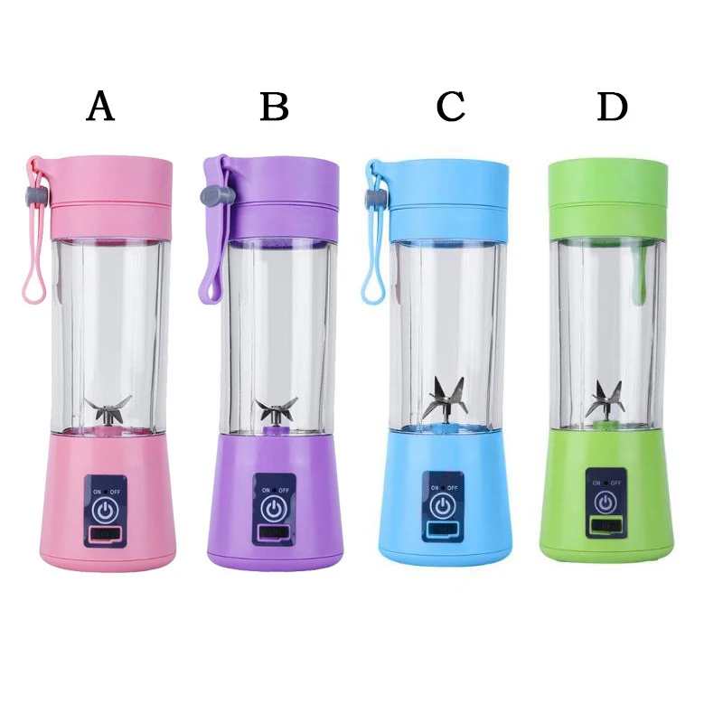 4 Blades 380ML Electric Juicer Blender Portable Smart Home Fruit Vegetable Machine USB Rechargeable Home Supplier