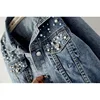 DEAT Fast Delivery New Autumn Fashion Women’s Denim Jacket Full Sleeve Loose Button Pearls Short Lapel Wild Casual 2022 AP446 3
