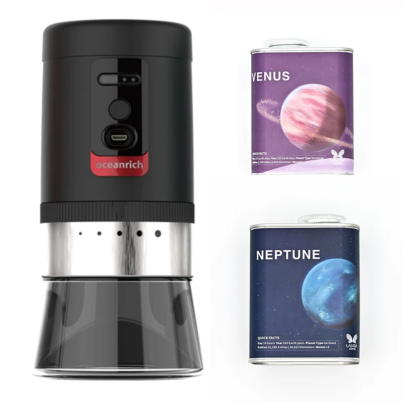 Электрическая кофемолка с контейнером для кофейных зерен Oceanrich Портативная USB