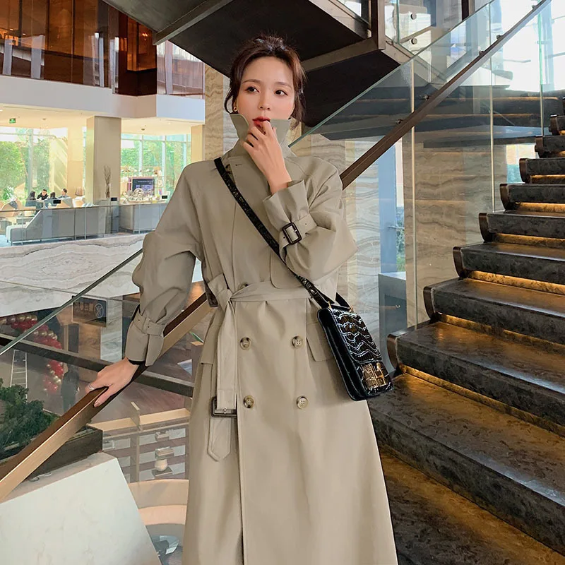 

Photo Shoot Beige Trench Coat Women's Mid-length 2020 Spring New Style CHIC Korean-style Loose-Fit Versatile Workwear Coat Fashi