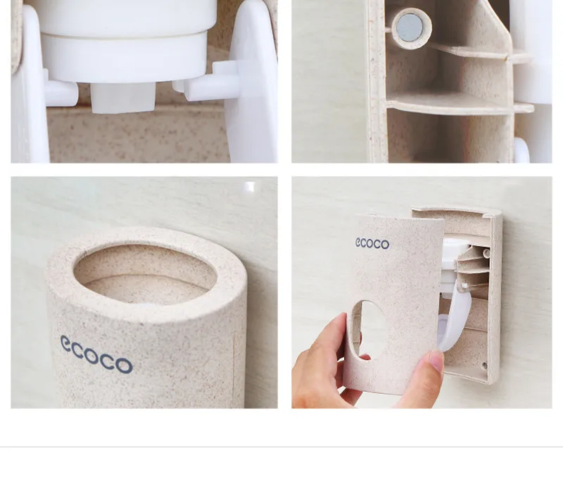 Creative Automatic Toothpaste Dispenser Dust-proof Modern Toothbrush Mount Stand Bathroom Accessories Household Goods Holder