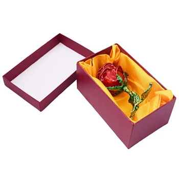 

Creative Alloy Rose Flower Jewelry Storage Box Organizer Holder Decoration Faux Diamond Rings Earrings Case