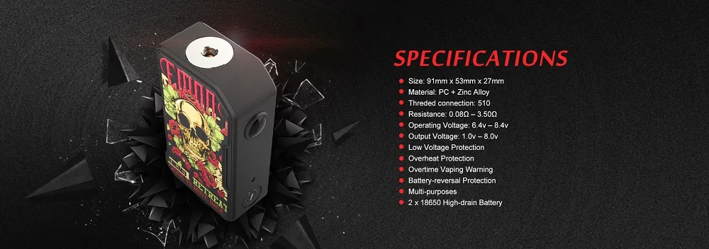 Dovpo M VV II 280 Вт Box Mod Мощность Двойной 18650 батареи и 3-светодиодный индикатор, испаритель vape Mod vs перетащите 2/ijoy shogun