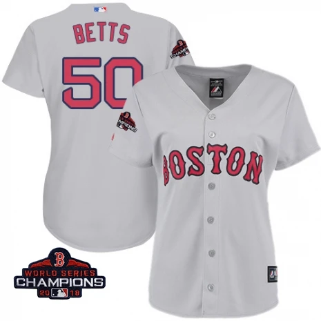 Youth kids Boston Mookie Betts Red Sox Scarlet команда чемпионов мира с логотипом игрока красная футболка - Цвет: women