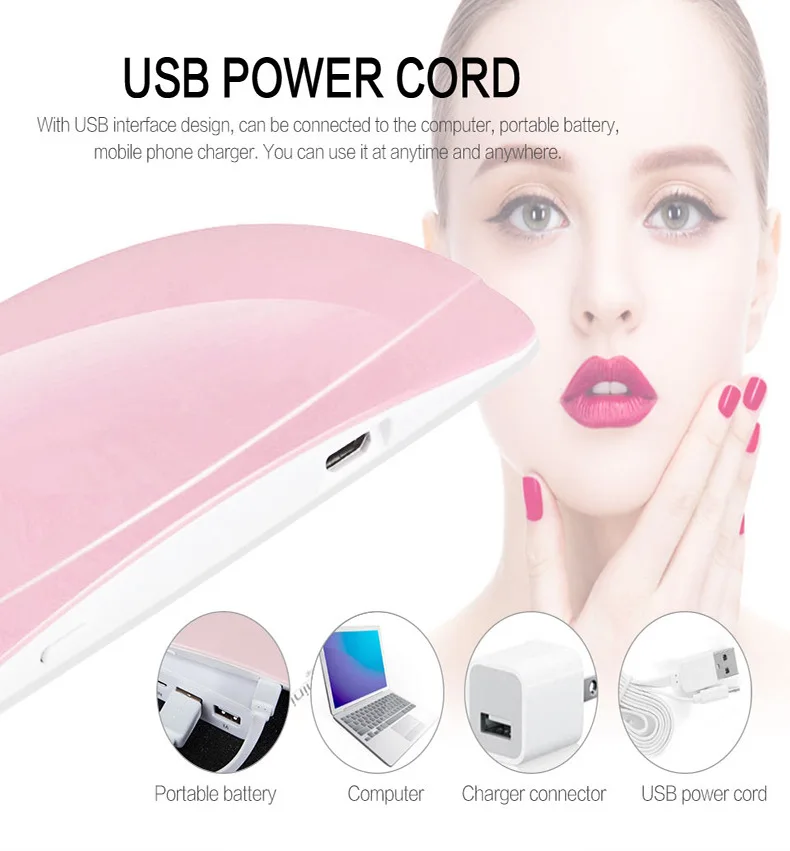 6 Вт Солнечный мини-светодиодный УФ-Сушилка для ногтей sunmini Портативный usb Гель-лак для ногтей сушилка 45 s/60 s Установка таймера DC 5 в светильник для дизайна ногтей