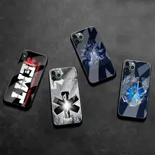 

EMT EMS Medical Rescue Phone Case Tempered Glass For iPhone 13 12 Mini 11 Pro XR XS MAX 8 X 7 Plus SE 2020 cover