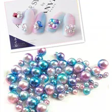 Японский стиль симфония круг Русалка жемчуг полукруг градиент цвет жемчуг роспись ногтей фототерапия ногтей DIY наклейки