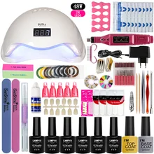 36/48 Вт лампа для ногтей 6 Цвет Замочить ногтей гель лаки для ногтей комплект гель-лаков для ногтей маникюрный набор для полировки ногтей набор для маникюра и ручка комплект