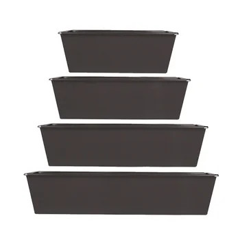 

1 Set 4pcs Toast Bread Cake Molds Rectangle Non-stick Household Baking Pan Baking Mold Bakeware Baking Supplies (Black)