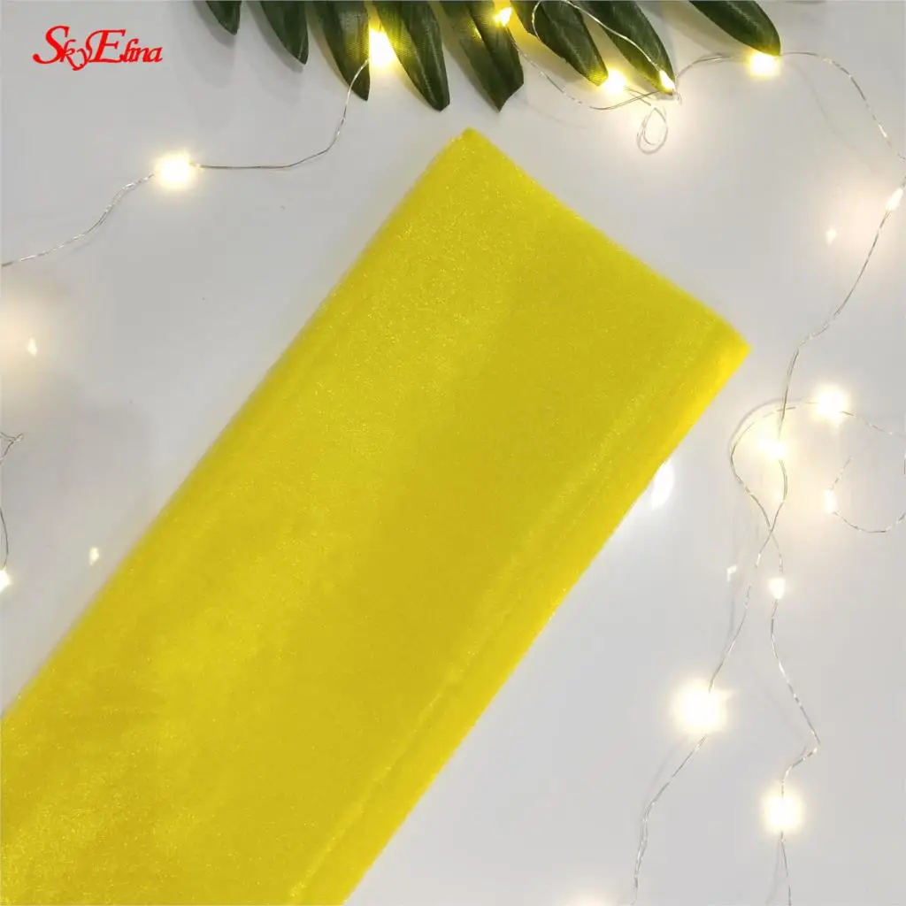 yellow Белый тюль рулон 72 см* 10 м рулон катушки DIY свадебное украшение из ткани ремесла Рождество Дети королева юбки тюль платье шторы 5z - Цвет: yellow