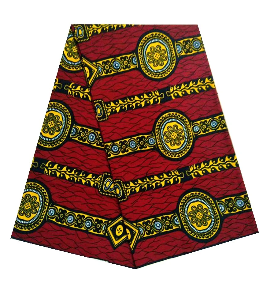 High Quality Cotton Fabric African Ankara Veritable Wax Cloth Veritable Wax African Real Dutch Wax 6yards/piece For Wedding - Цвет: as picture