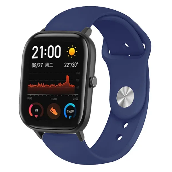 Navy blue Силиконовый ремешок для смарт-часов Xiaomi Huami Amazfit GTS/GTR 42 мм/Bip Lite Смарт-часы Браслет замена спортивный браслет - Цвет: Navy blue