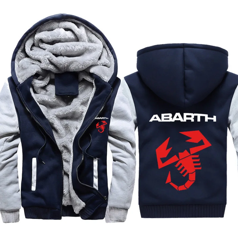 Мужские толстовки, автомобиль ABARTH, логотип, принт, куртка, мужские толстовки, зимние, утепленные, флис, хлопок, на молнии, камуфляж, реглан, мужская куртка