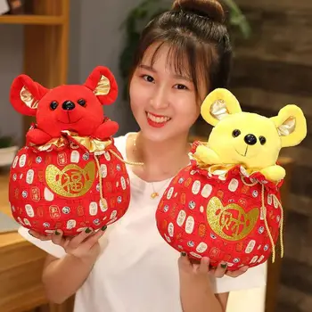 

Cartoon Rat Doll Mascot Plush Toy Creative Blessing Lucky Mouse Year Pillow Doll New Year Party Decoration Gift Plush Toys