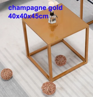 champagne 40x40x45cm Простой современный стиль журнальный столик цвета шампанского золото квадратный стол сочетание железа чайный столик для домашнего декора гостиной/спальни - Цвет: champagne 40x40x45cm