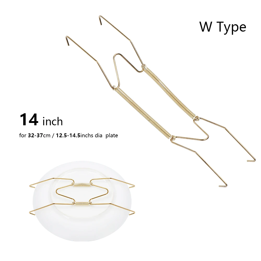 W Type 14inch 1 шт. металлический настенный дисплей Таблички вешалка W Тип блюдо пружинный Держатель Невидимый крюк фоторамка домашний декор - Цвет: W Type 14inch
