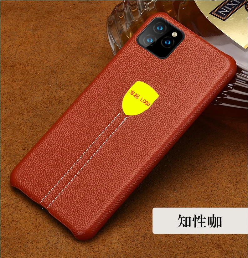 Кофе Чехол из натуральной кожи ручной работы Porsche Telefone móvel для samsung galaxy A50 A70 A40 A20 Note 8 9 10 S8 S9 S10 plus чехол для телефона r - Цвет: Кофе