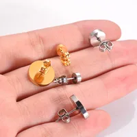 50Pcs/Lot Stainless Steel Blank  Earrings Sets Ear Cabochon Base Tray DIY Jewelry Making Accessories 2